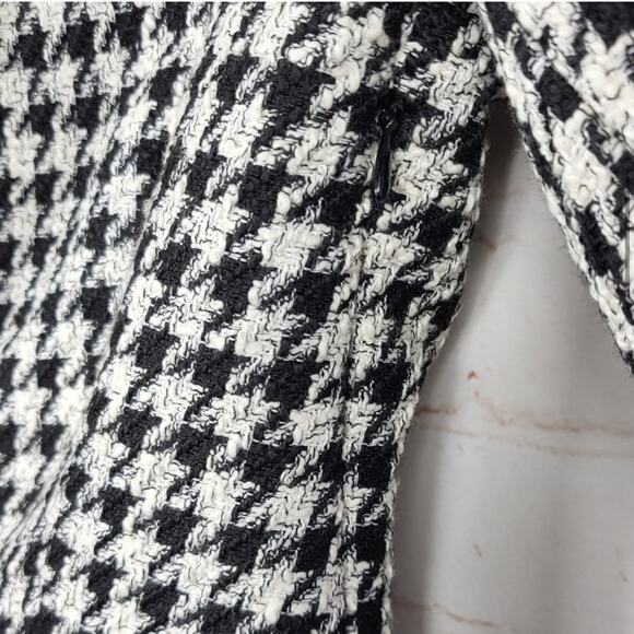 NWT Zara Tweed Structured Blazer Mini Dress Houndstooth Size M S - Picture 4 of 7